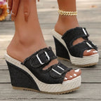 Atelier | Sandalias de cuña con bordes deshilachados