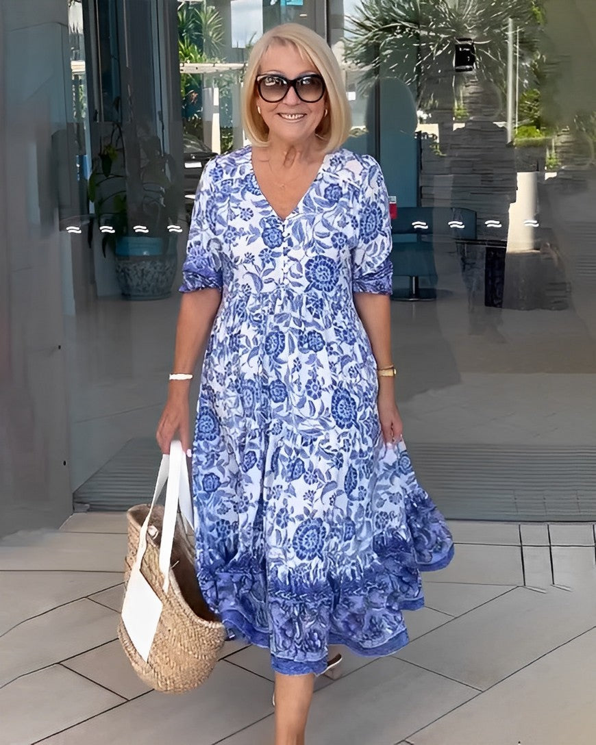 Keisha | Decote em V elegante com estampado floral