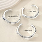 Vintage Sculptural Silver Plated Plastic Bangle Cuff Bracelet