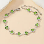 Elegant Stainless Steel Multicolor Heart Link Clutch Bracelet