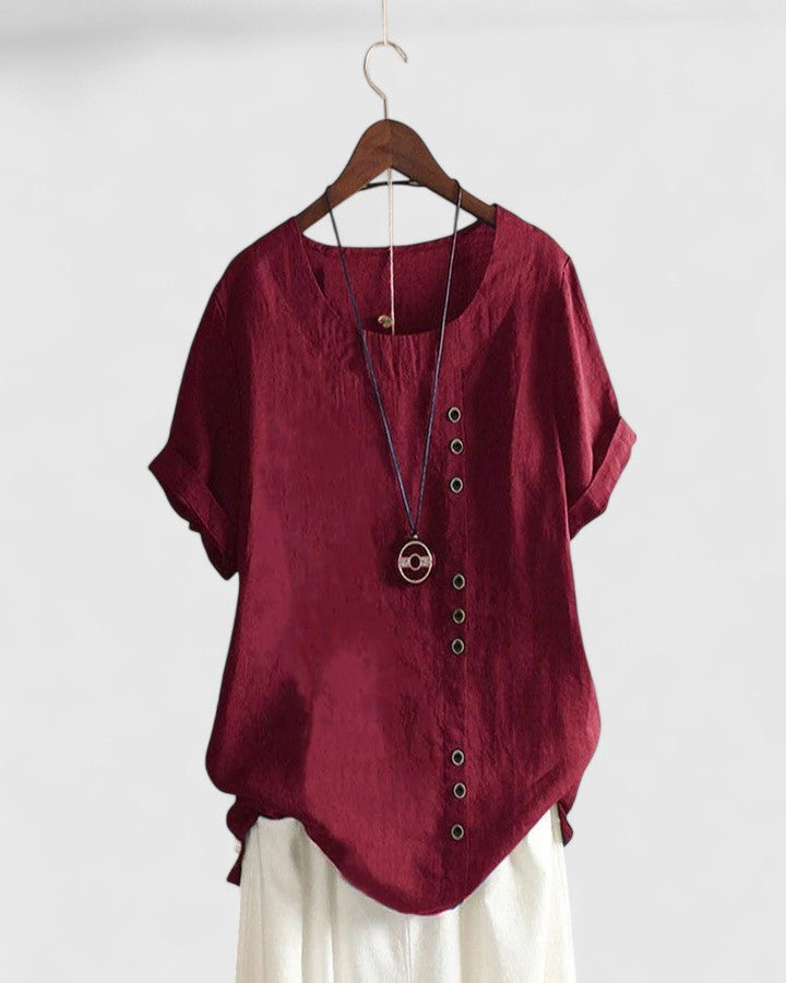 Elisavie | Blusa confortável de manga curta