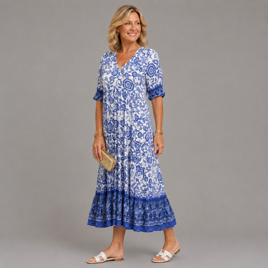 Keisha | Decote em V elegante com estampado floral