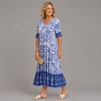Keisha | Decote em V elegante com estampado floral