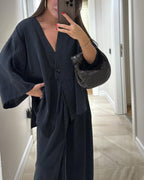 Sienna V-Neck Top & Pants Set