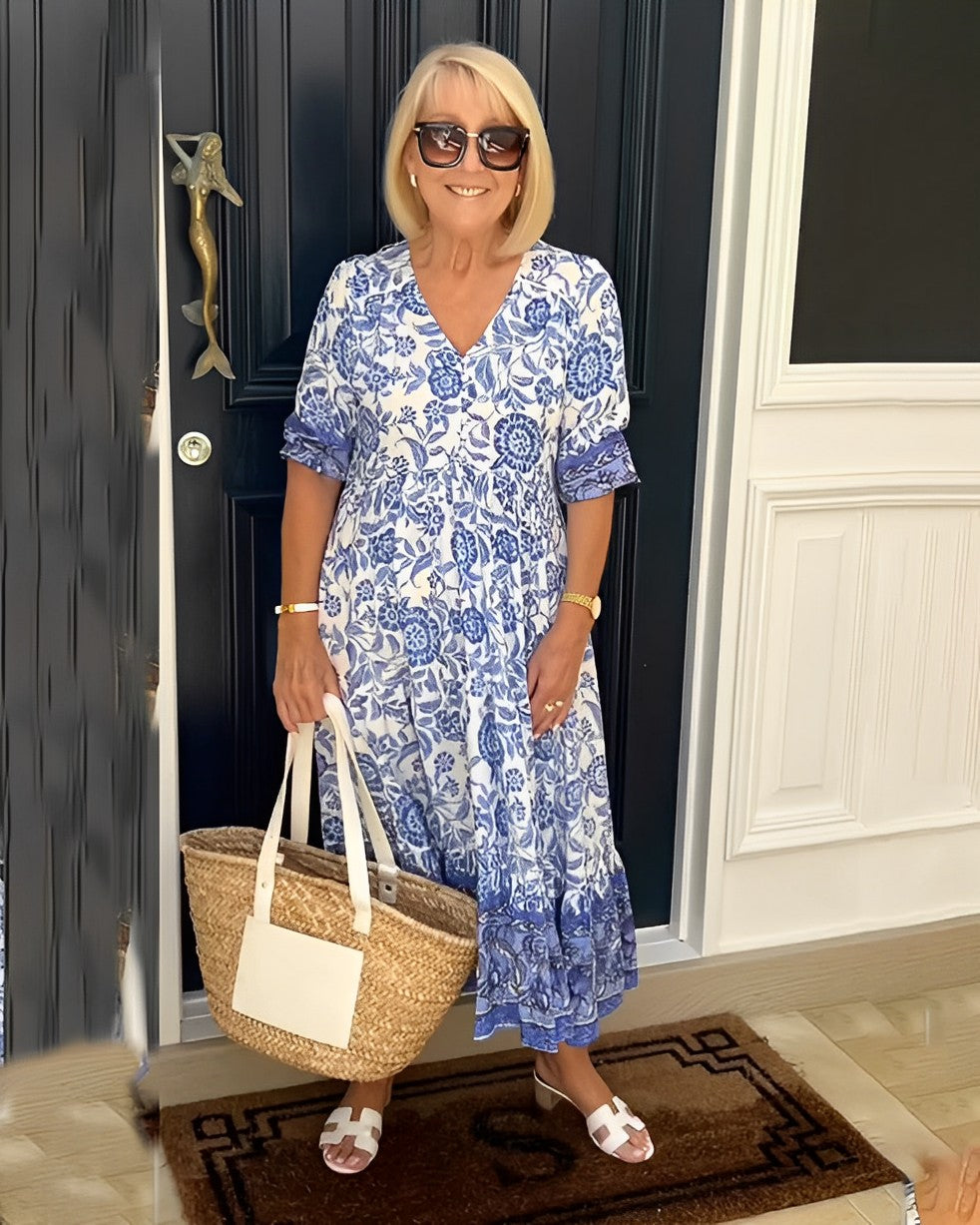 Keisha | Decote em V elegante com estampado floral