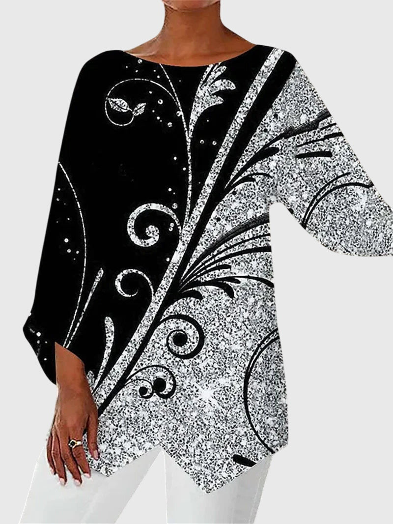 Alayah | Top elegante de gola redonda