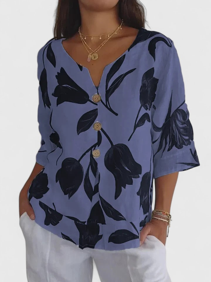 Laura | Blusa confortável com decote em V