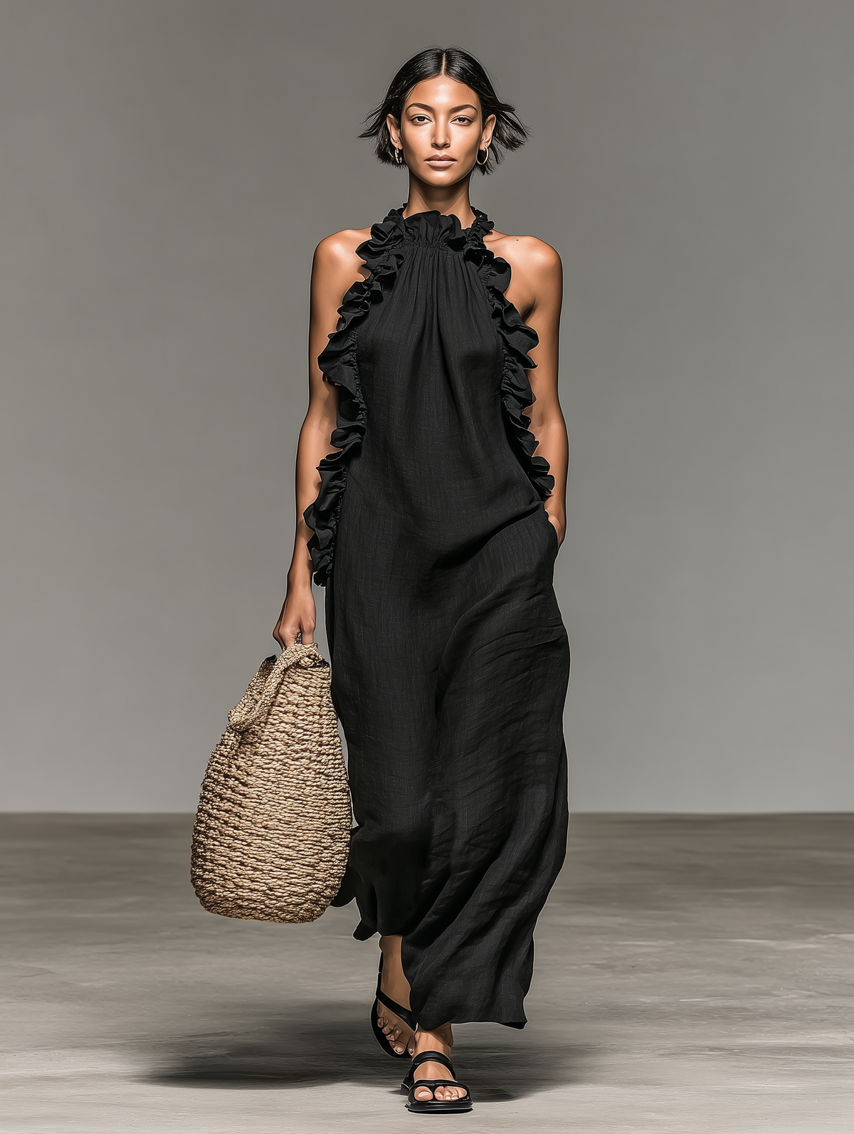 Gladys maxi dress with pockets by Bennett and Lowe, featuring a flowing silhouette and casual style, shown in the image.
