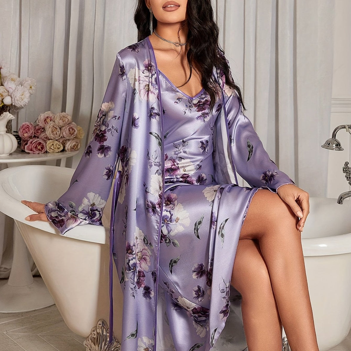 Kath | Conjunto de ropa de noche floral
