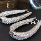 Elegant Cubic Synthetic Zirconia Hoop Earring