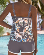 Rachelle - Conjunto de tankíni com padrão floral requintado