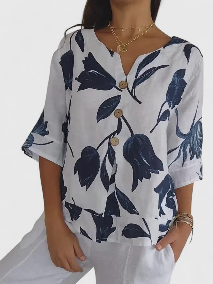 Laura | Blusa confortável com decote em V