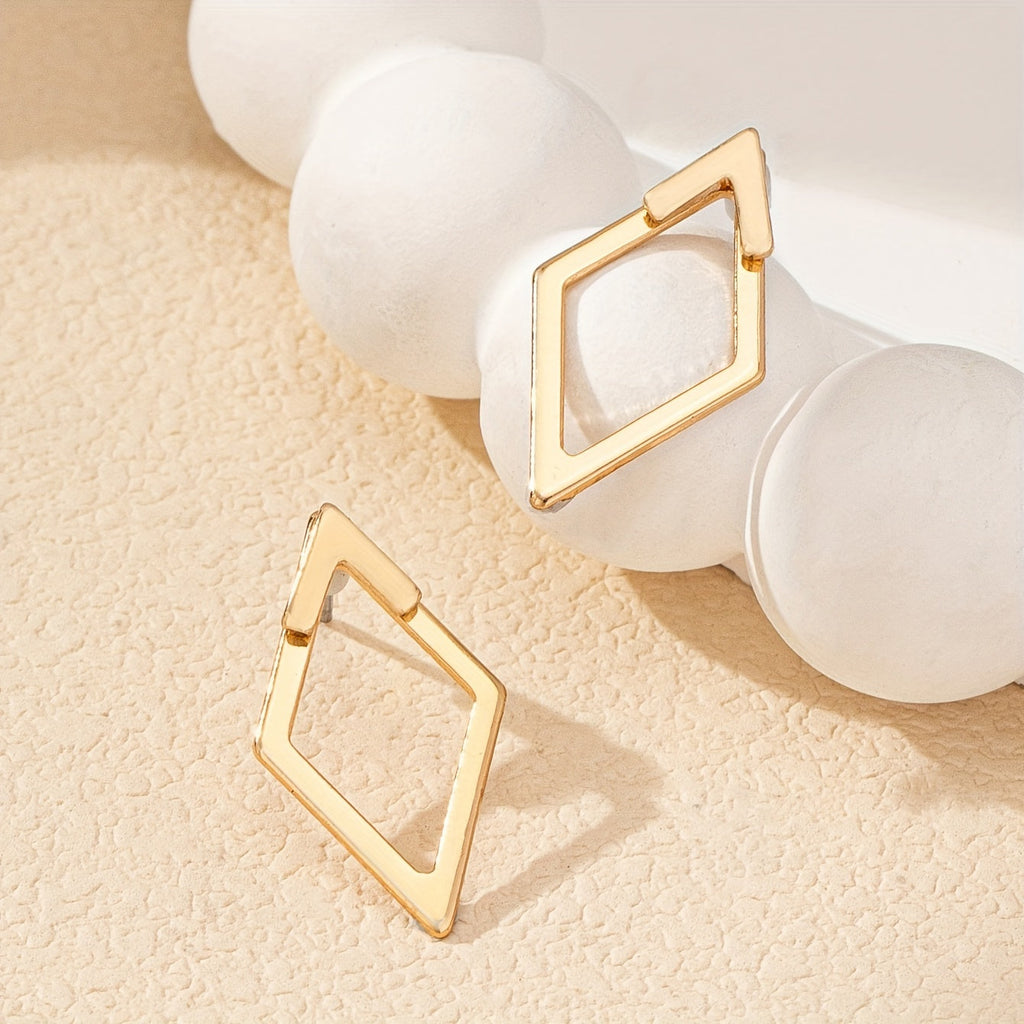Geometric Gold Plated Cutout Earrings