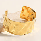 Elegant Polished Sculptural Wide Cuff Bracelet