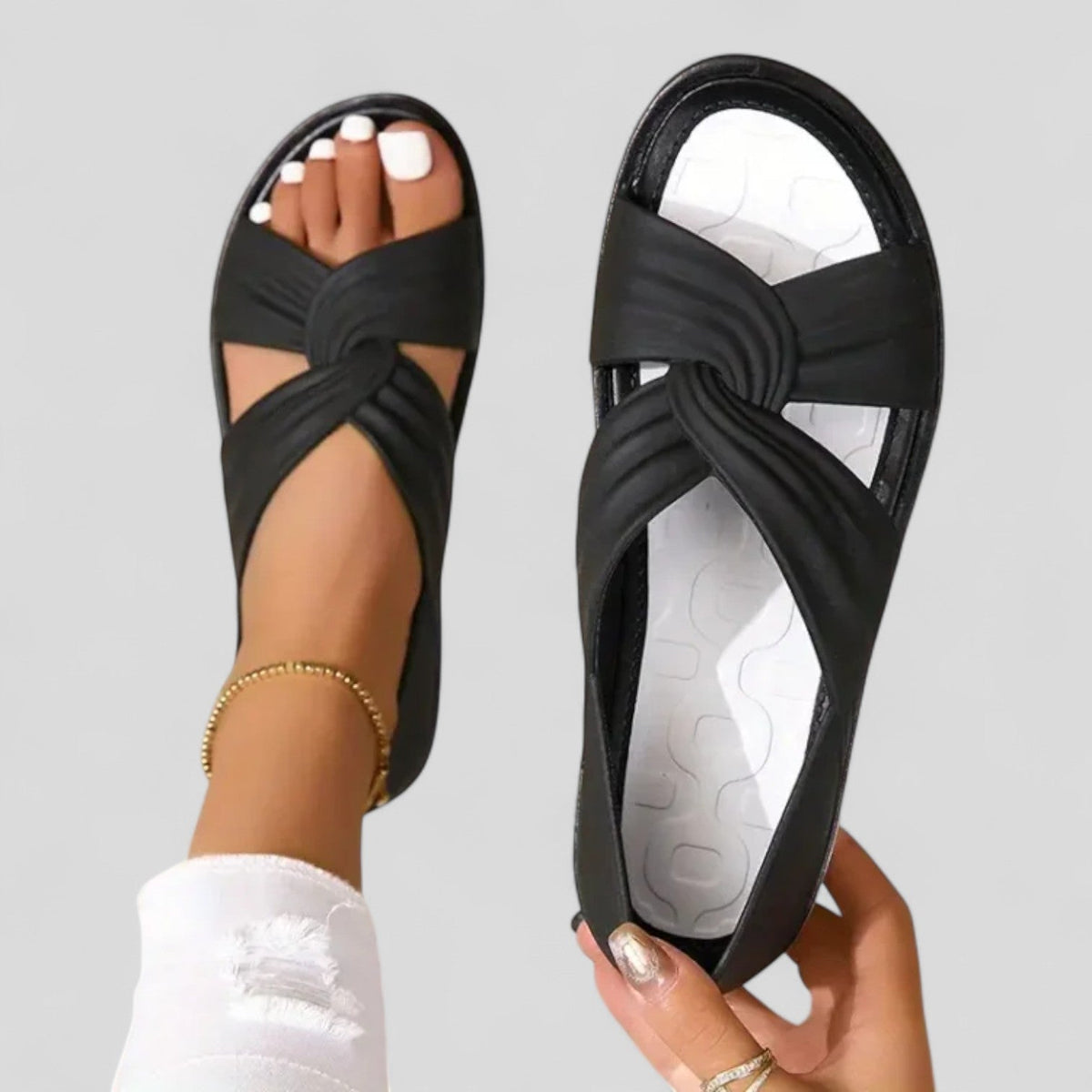 Lesley - Sandalias elegantes y cómodas de tiras cruzadas
