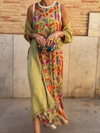 Vestido con capa Celeste