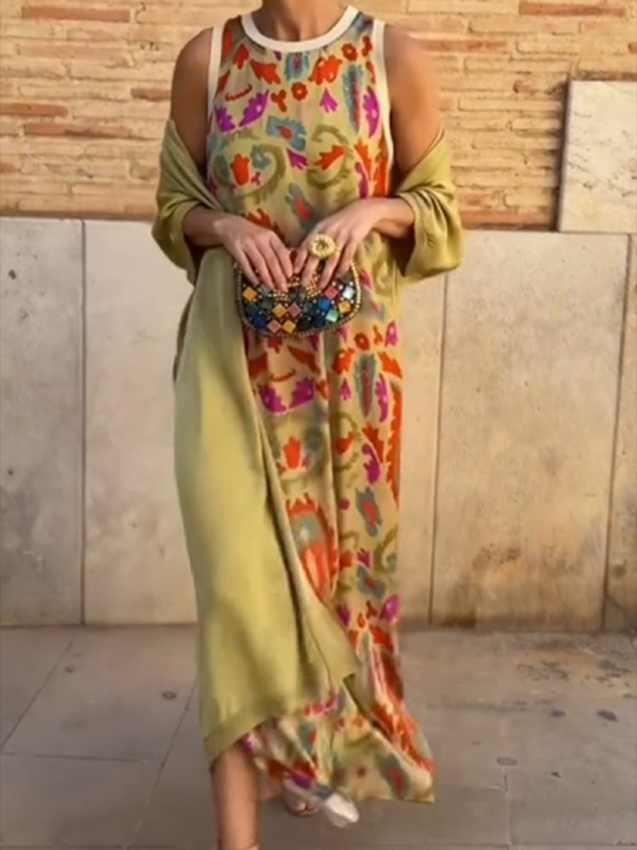 Vestido con capa Celeste