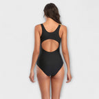 Sporty One-Piece Swimsuit with Back Cut-Out