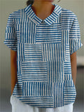 Amelia | Camisa às riscas em patchwork