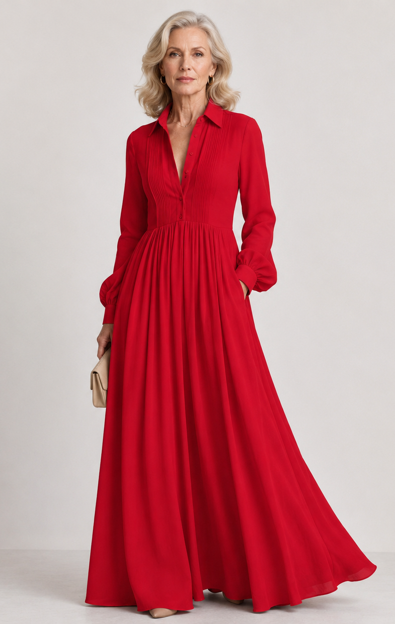 Lioren | Vestido maxi de caimento suave