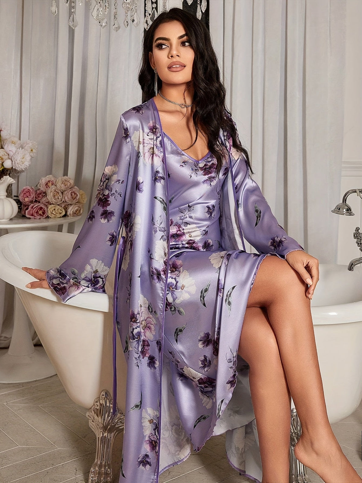 Kath | Conjunto de ropa de noche floral