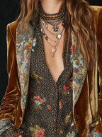Marissa - Women’s Vintage Floral Print Patchwork Blazer