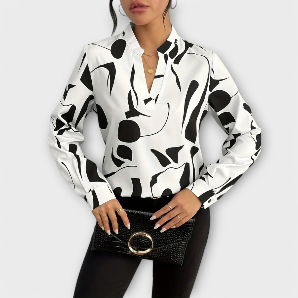 Lara Blusa elegante com padrão