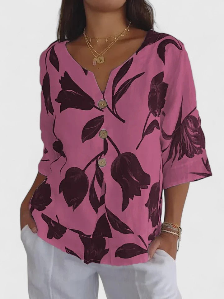 Laura | Blusa confortável com decote em V