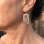 Mixed Metal Amethyst Artisan Drop Earrings