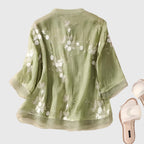 Nellie | Top elegante com flores bordadas