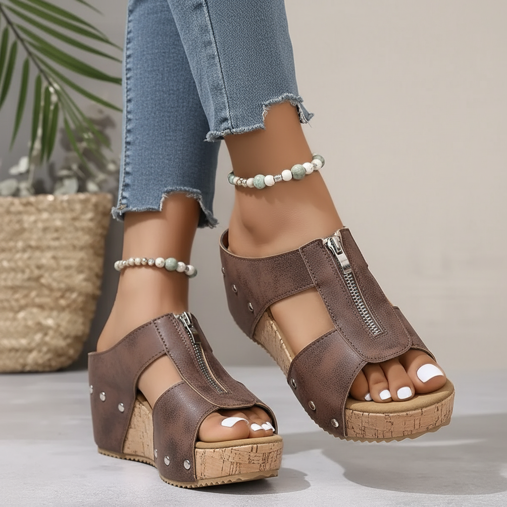 Sandalias Janette de cuña con comodidad equilibrada