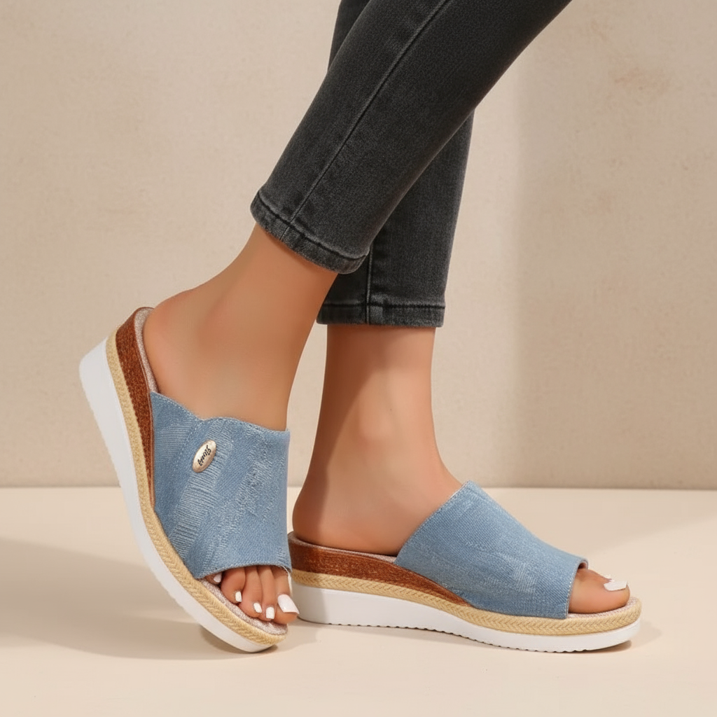 Sandalias Sally de cuña con comodidad equilibrada