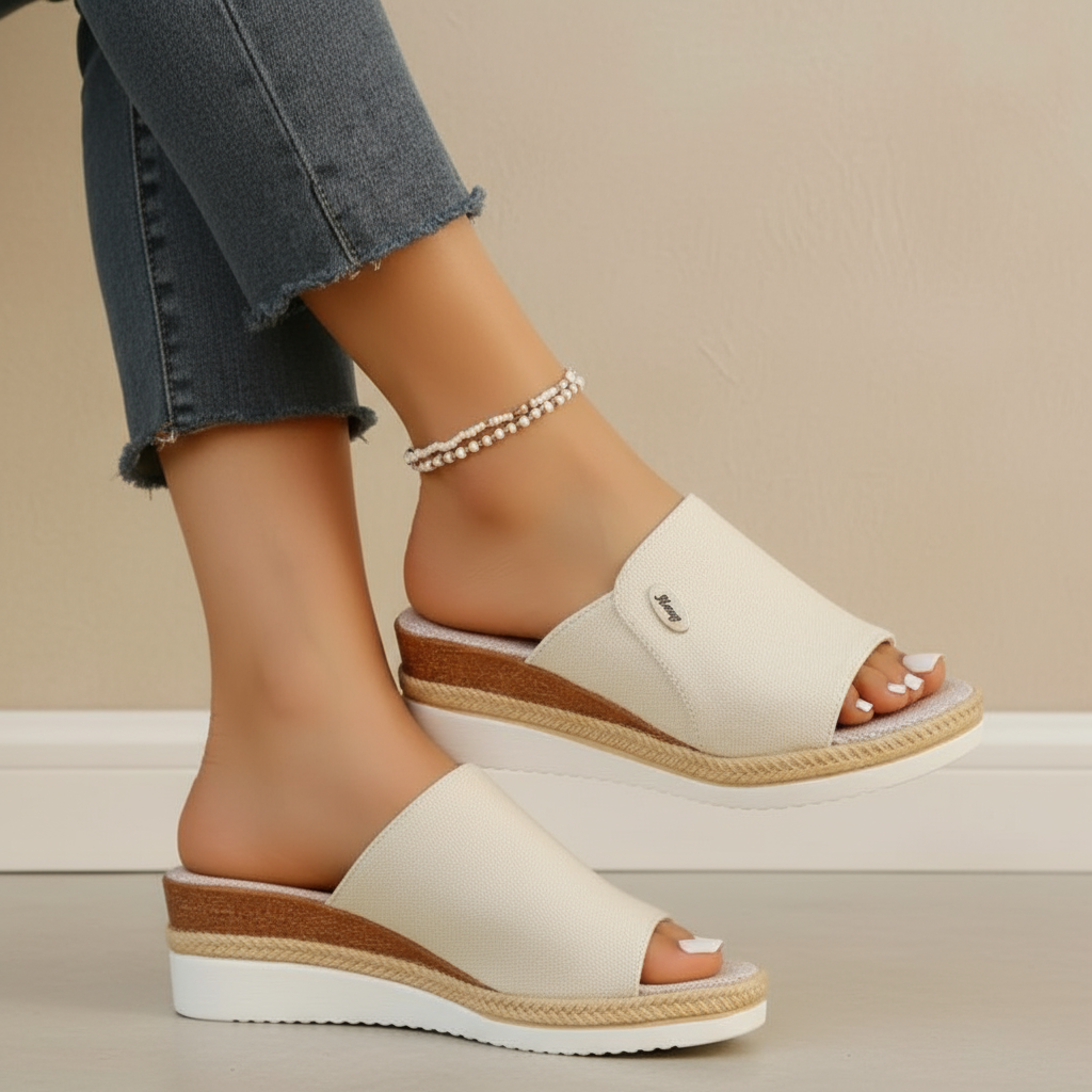 Sandalias Sally de cuña con comodidad equilibrada