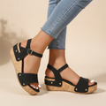 Sandalias Daniela de cuña con elevación elegante