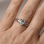 Elegant Silver Plated Oval Light Blue Stone Ring
