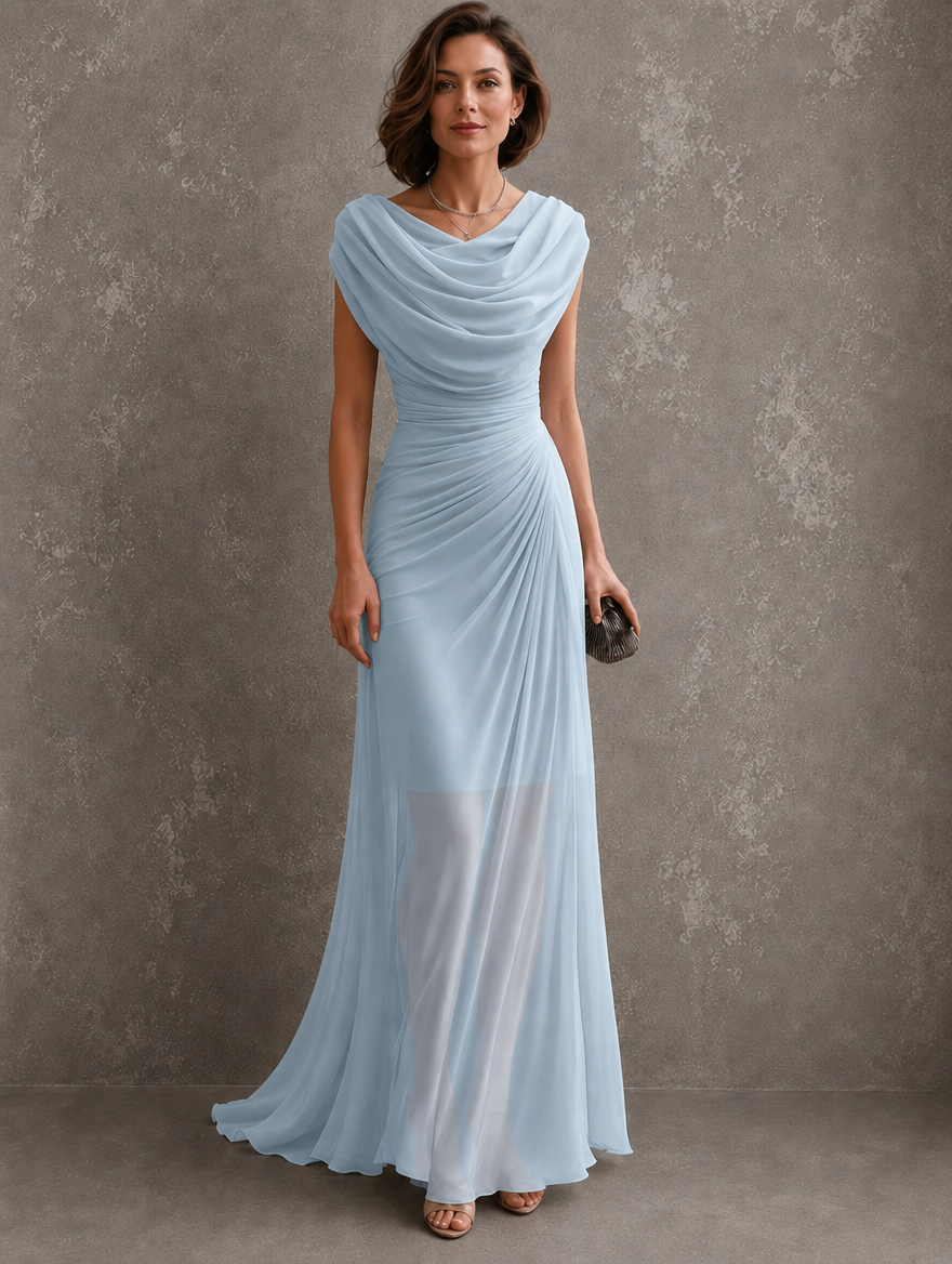 Navy Jilliann maxi dress by Bennett and Lowe featuring a flowing silhouette and elegant design, displayed on a hanger.