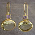 Vintage Green Gold Earrings