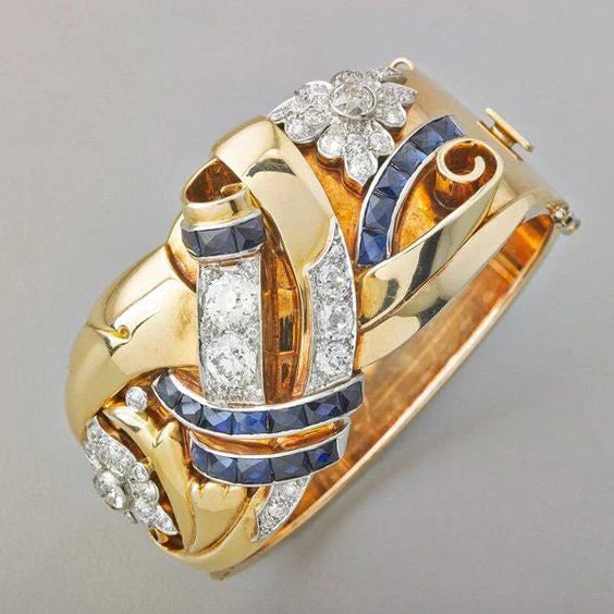 Anillo vintage de oro con circonia