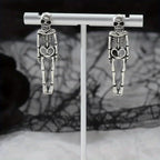 Dangly skeleton earrings with silver finish – Parker & Stone