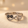 Anillo de circonia cúbica en forma de corazón con diseño de infinito