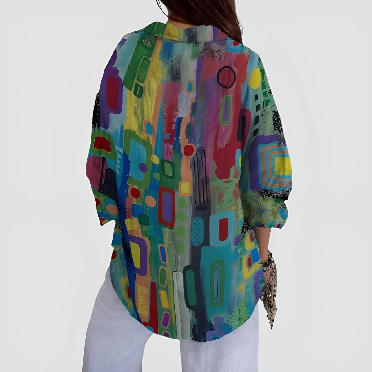 Blusa Ava com padrão geométrico