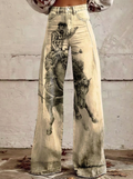 Mia - Jeans estampados de perna larga