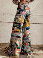 Mila - Vaqueros con estampado artístico