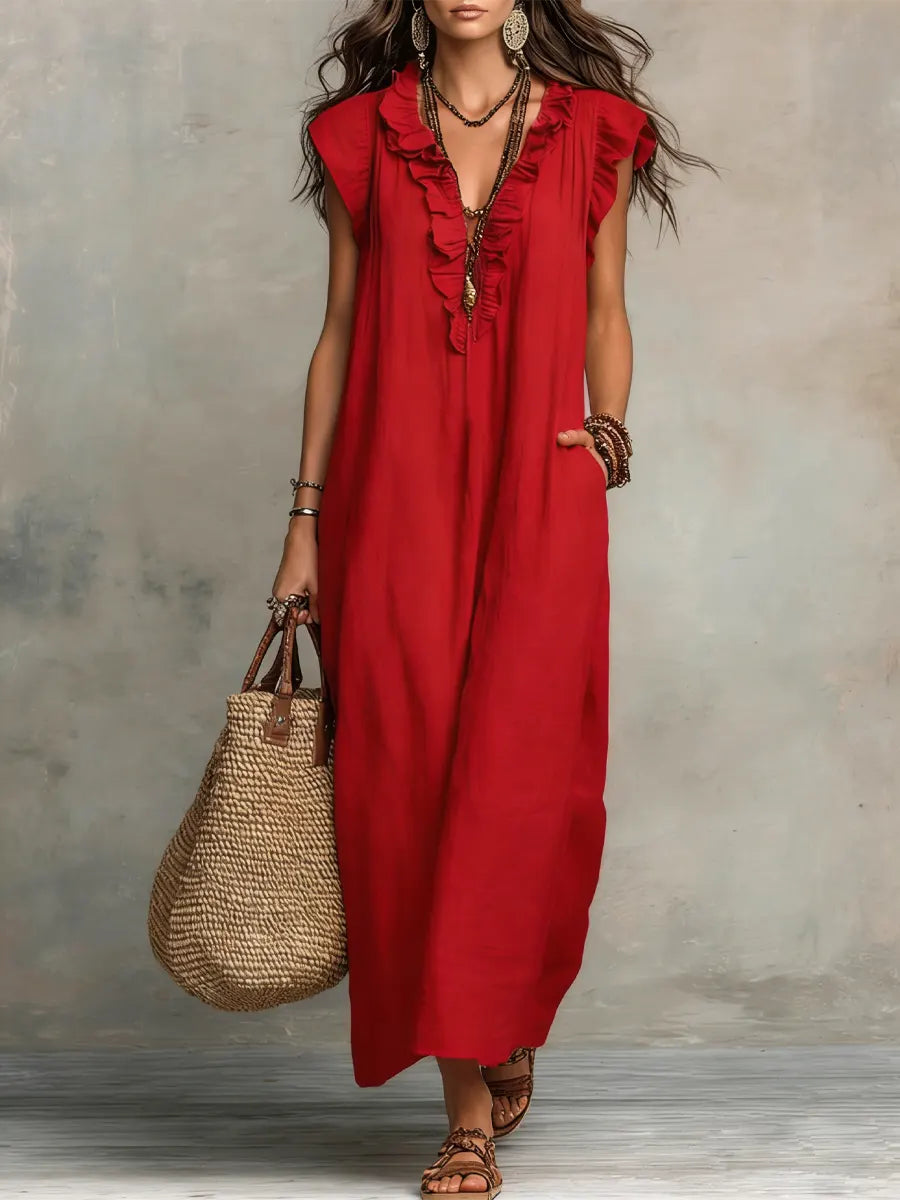 Camellia | Vestido maxi boémio