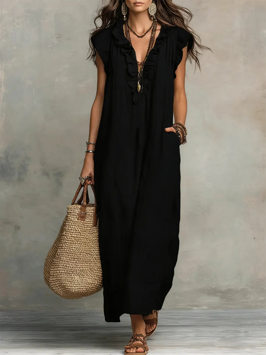 Camellia | Vestido maxi boémio