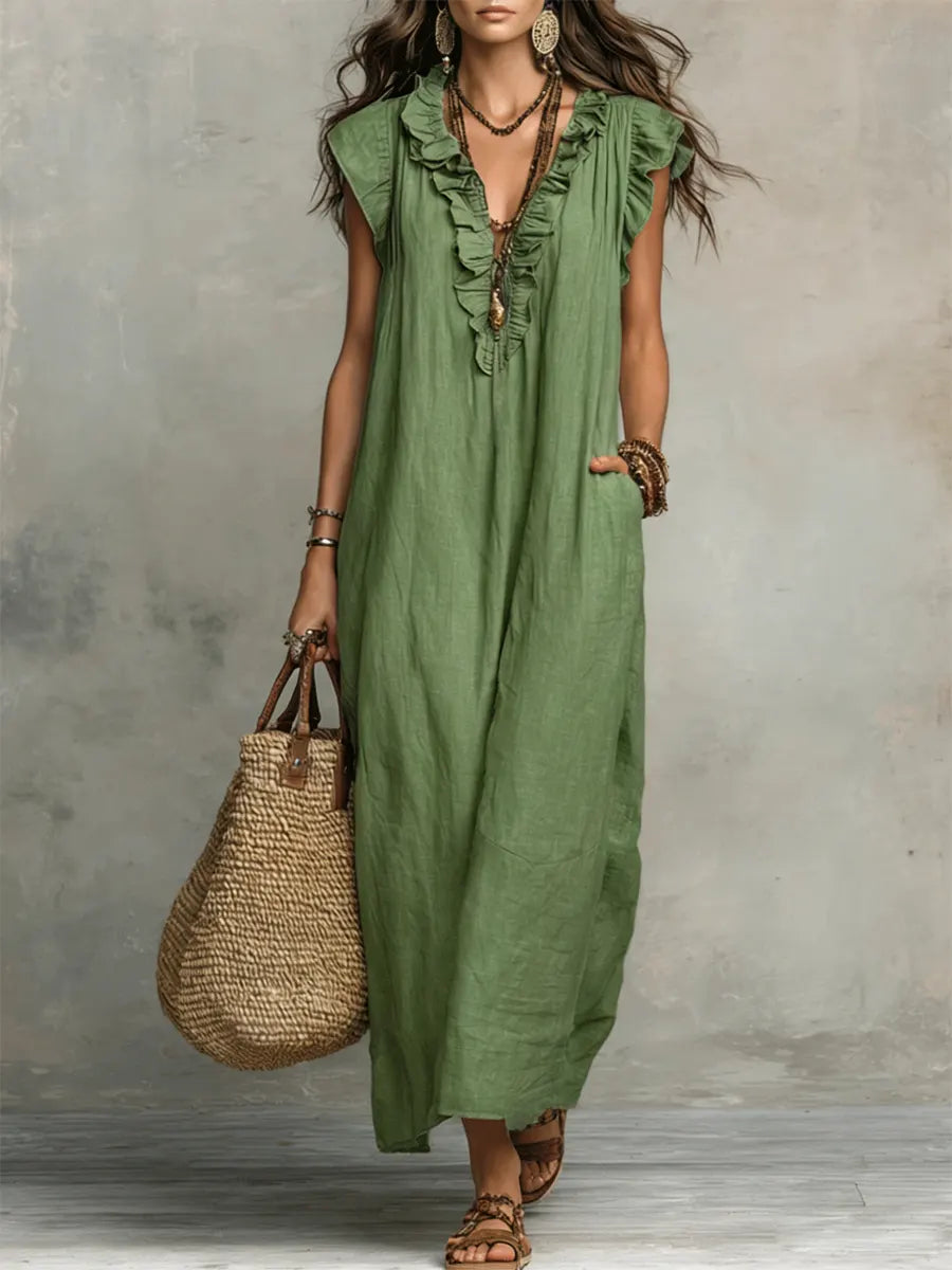 Camellia | Vestido maxi boémio