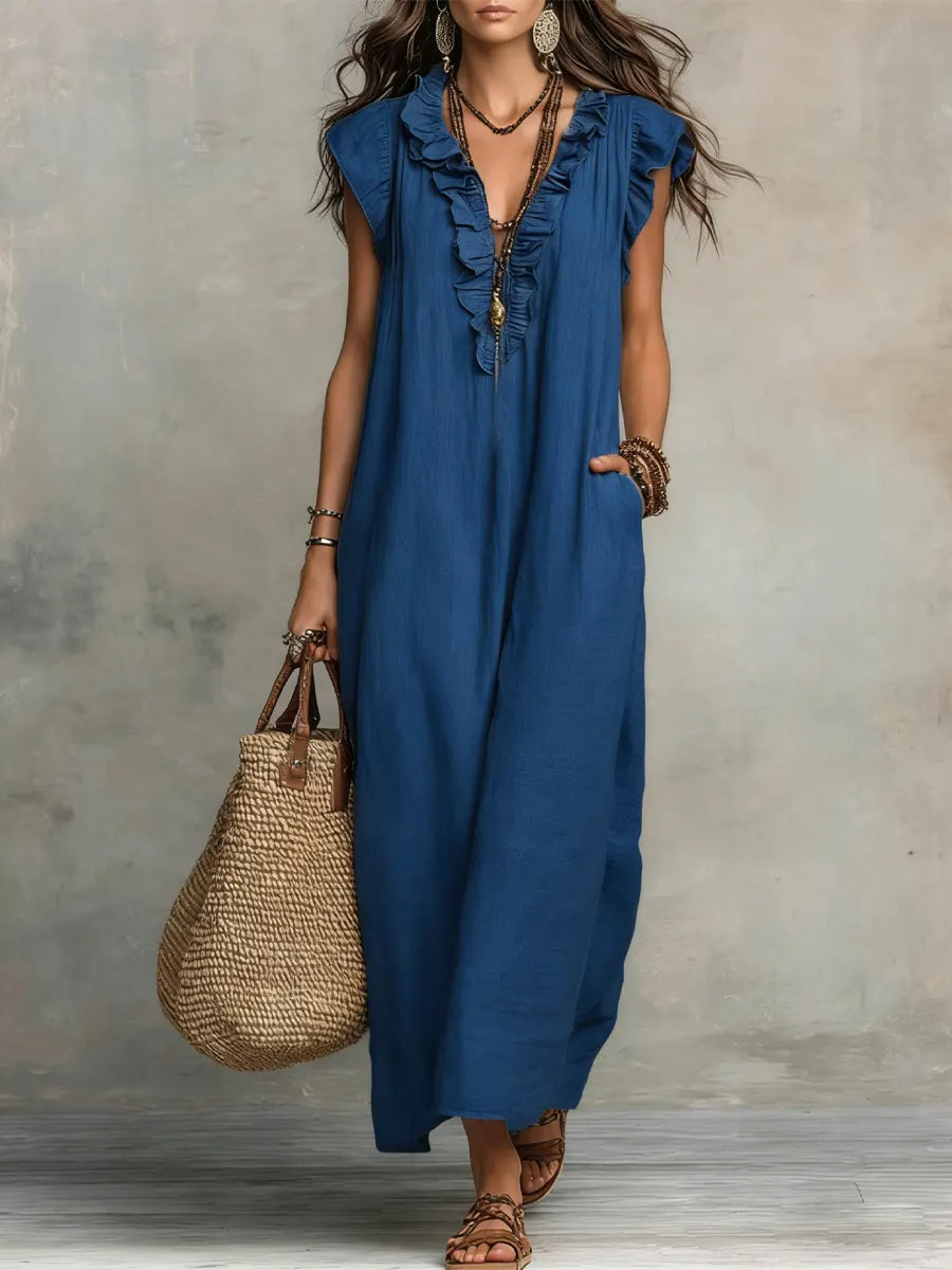 Camellia | Vestido maxi boémio