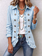 Zelda – Gingham Frill Jacket