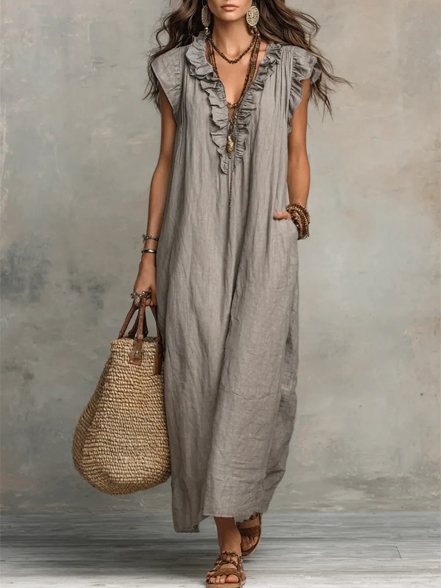 Camellia | Vestido maxi boémio