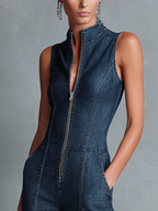 Women's Denim Jumpsuit Wide Leg